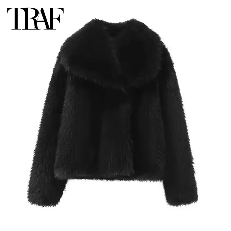 Manteau Court en Fausse Fourrure pour Femme