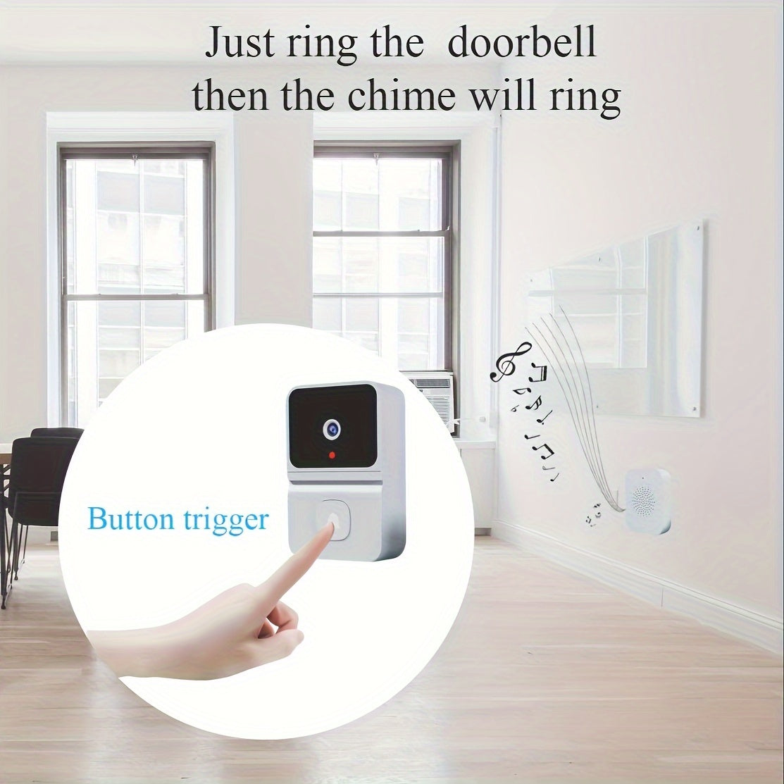 1pc (Build-in Battery) Smart WIFI Doorbell.