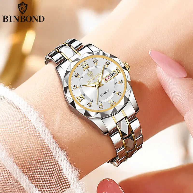 BINBOND B2521 Montres à quartz de luxe pour femmes