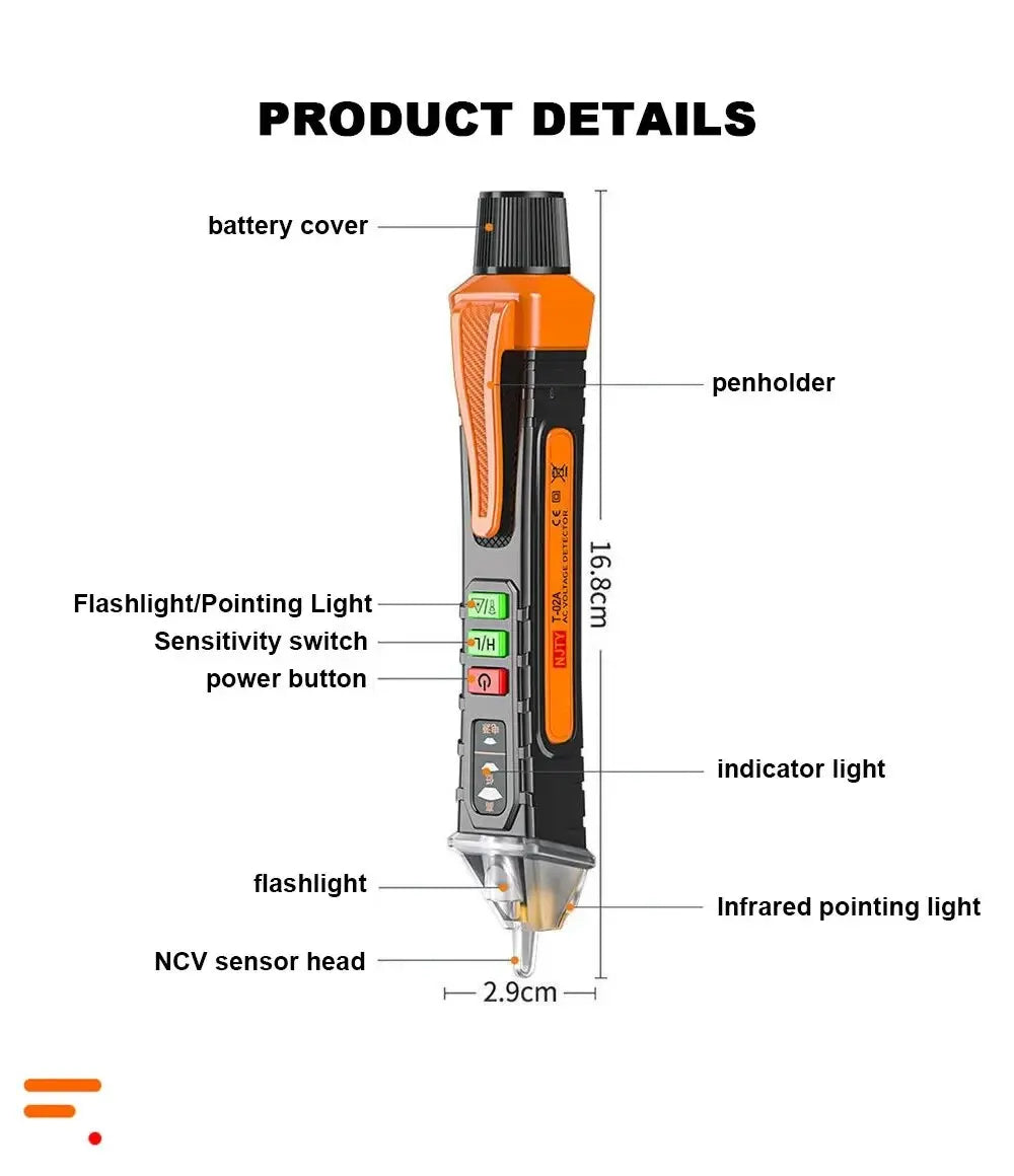 Détecteur de Tension Sans Contact – Stylo Électrique Intelligent 12-1000V