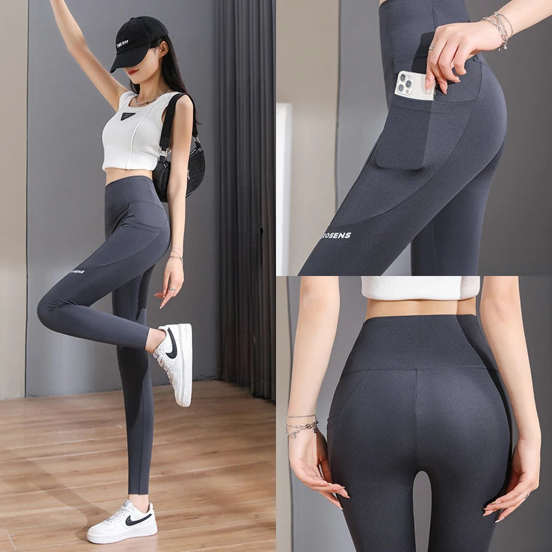 Leggings sans couture avec poche pour femme