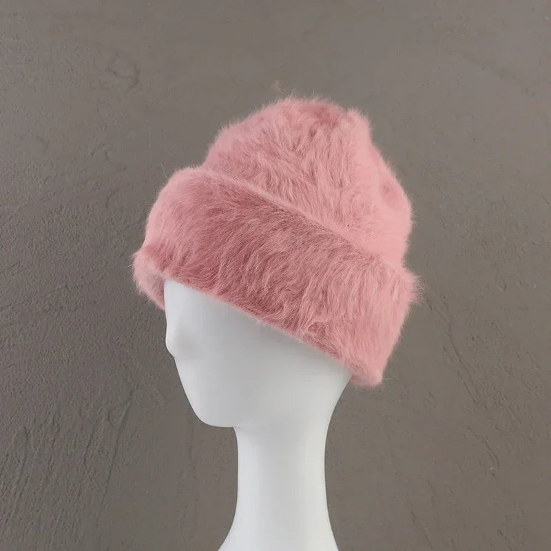 Bonnet d’Hiver Luxe en Fourrure de Lapin Douce