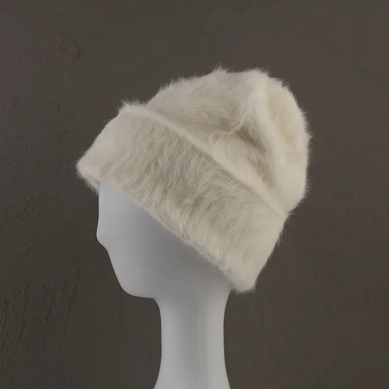 Bonnet d’Hiver Luxe en Fourrure de Lapin Douce