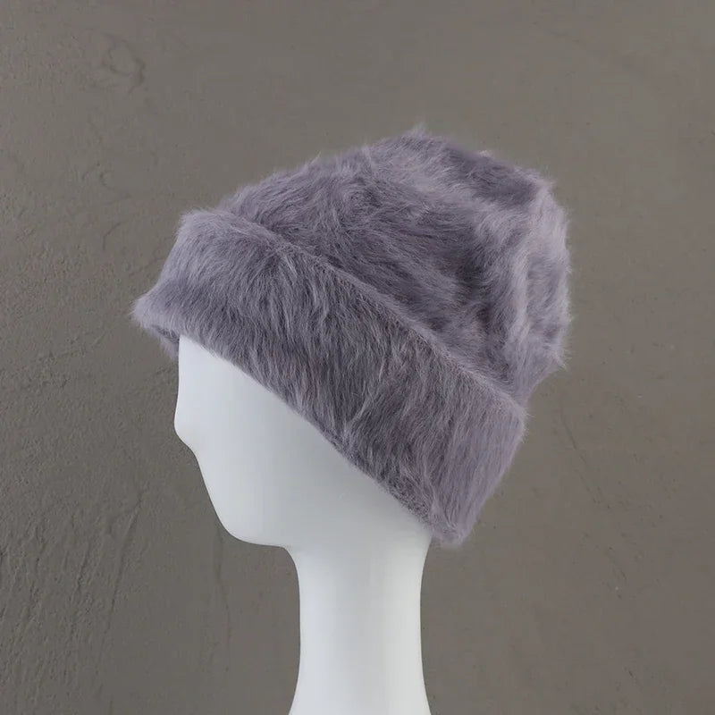 Bonnet d’Hiver Luxe en Fourrure de Lapin Douce