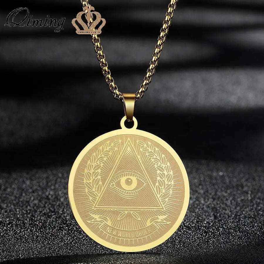 Collier Pendentif QIMING Handmade Ankh &amp; Œil d'Horus – Bijoux Égyptiens &amp; Turcs