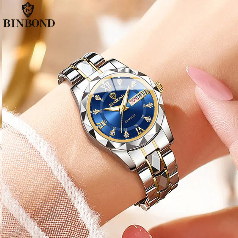 BINBOND B2521 Montres à quartz de luxe pour femmes