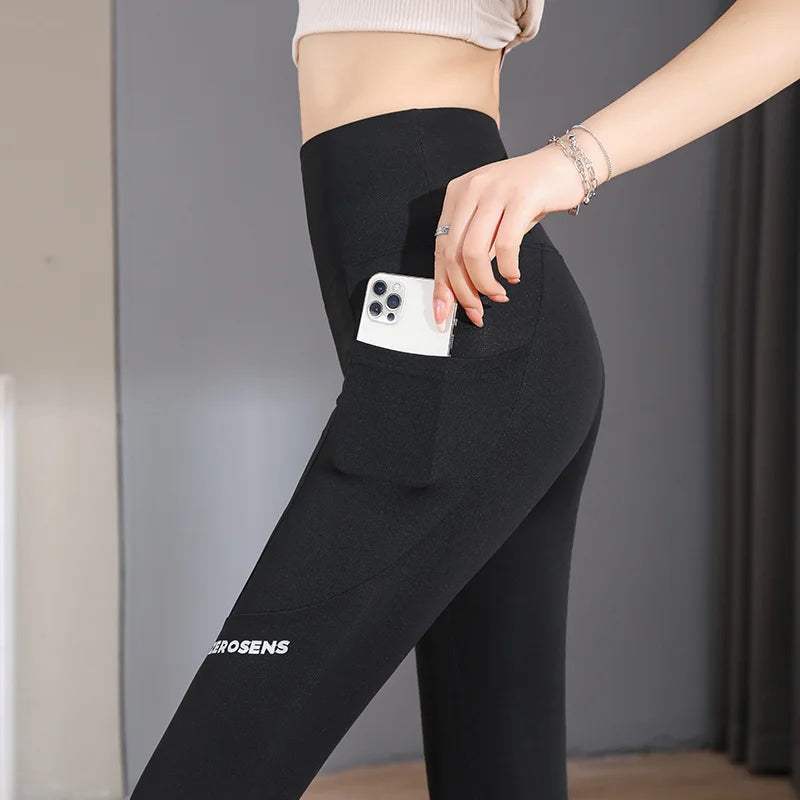 Leggings sans couture avec poche pour femme