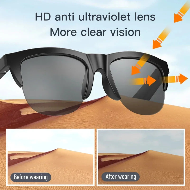 Lunettes de soleil intelligentes Bluetooth V5.3 pour hommes et femmes