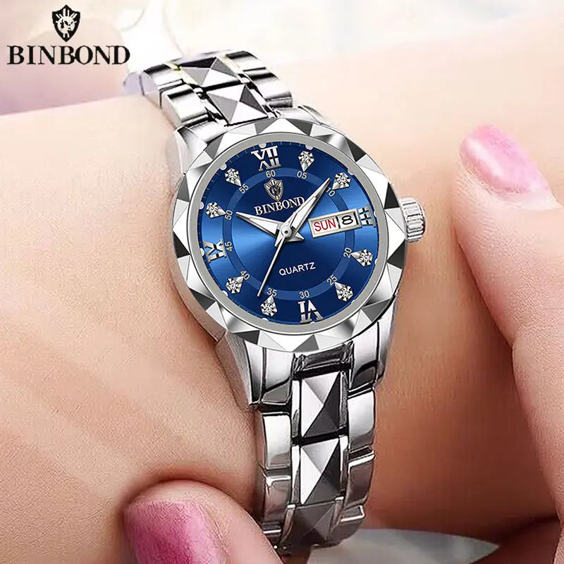 BINBOND B2521 Montres à quartz de luxe pour femmes