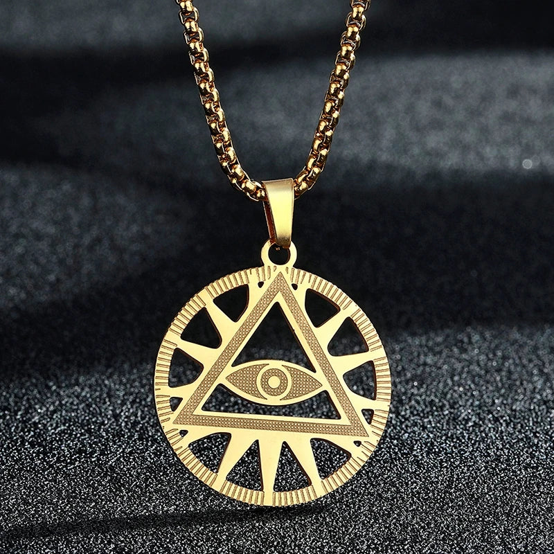 Collier Pendentif QIMING Handmade Ankh &amp; Œil d'Horus – Bijoux Égyptiens &amp; Turcs