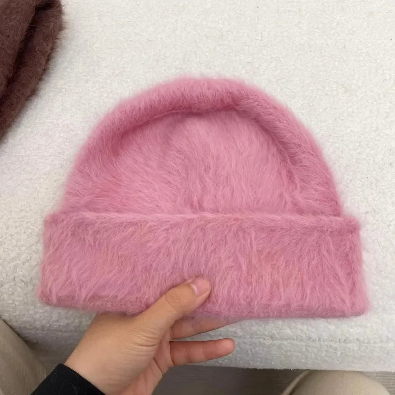 Bonnet d’Hiver Luxe en Fourrure de Lapin Douce