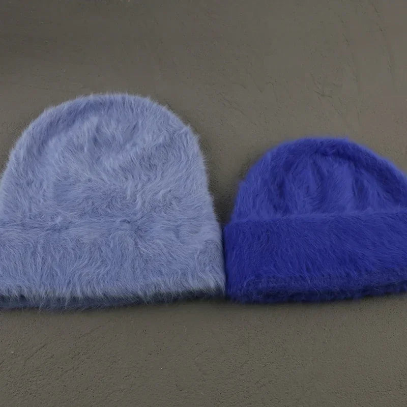 Bonnet d’Hiver Luxe en Fourrure de Lapin Douce