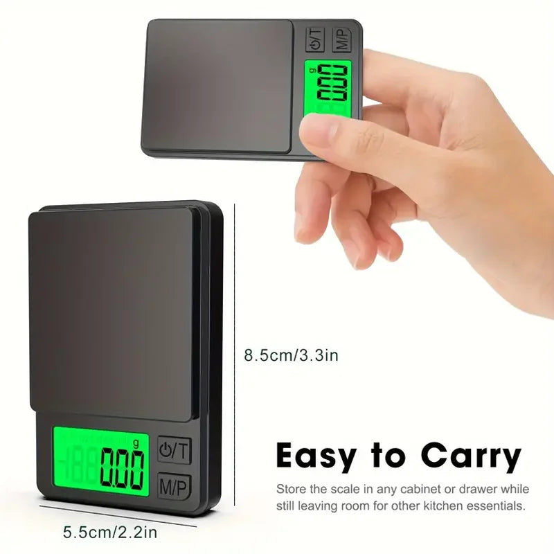 Precision Pocket Scale 1000g X 0.1g - Digital Gram, Food, Jewelry, Ounces/Grains Scale with Backlit LCD - Mini Scale for Travel