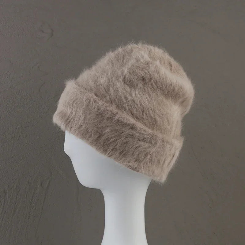 Bonnet d’Hiver Luxe en Fourrure de Lapin Douce