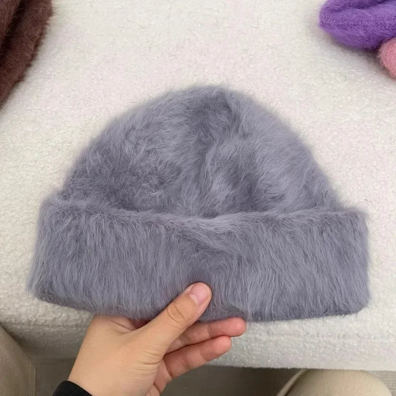 Bonnet d’Hiver Luxe en Fourrure de Lapin Douce