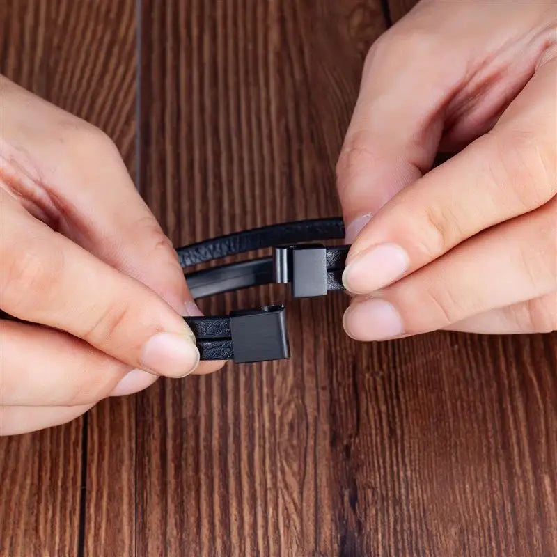 Bracelet en Cuir Véritable pour Homme