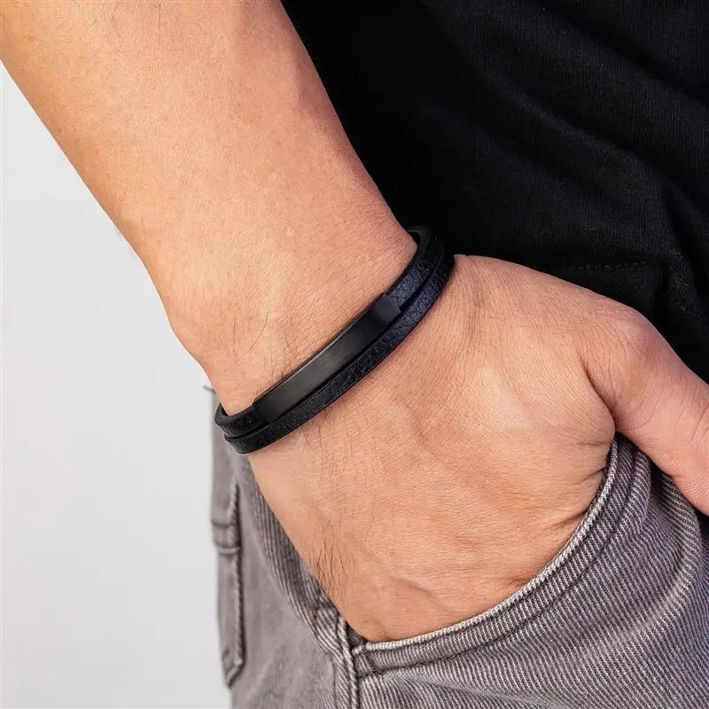 Bracelet en Cuir Véritable pour Homme