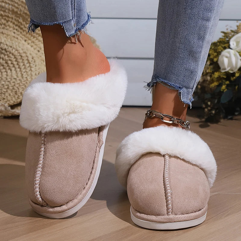 Pantuflas cálidas de invierno para mujer.