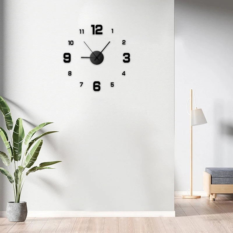 Horloge Murale DIY Sans Cadre – Décoration Moderne et Silencieuse