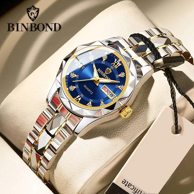 BINBOND B2521 Montres à quartz de luxe pour femmes