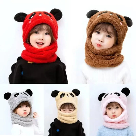 Smile Rabbit Hat for Kids Girls Warm Neck Hat Hot Sale Autumn and Winter