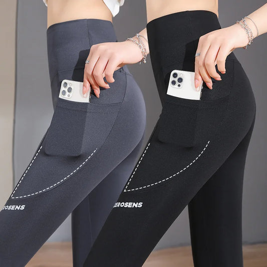 Leggings sans couture avec poche pour femme