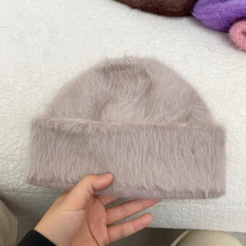 Bonnet d’Hiver Luxe en Fourrure de Lapin Douce