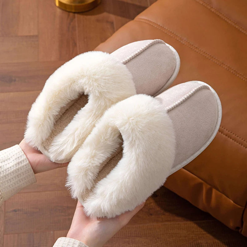 Pantuflas cálidas de invierno para mujer.