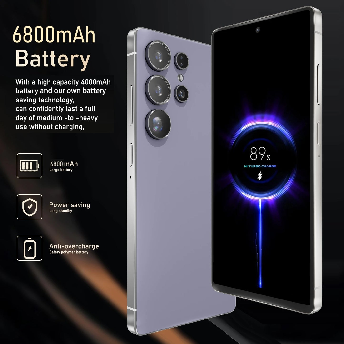 S25 Ultra Smartphone Android 6.8 pouces 8 + 128GB ROM double SIM téléphones mobiles 4G réseau 6800mAh batterie Octa Core téléphones portables