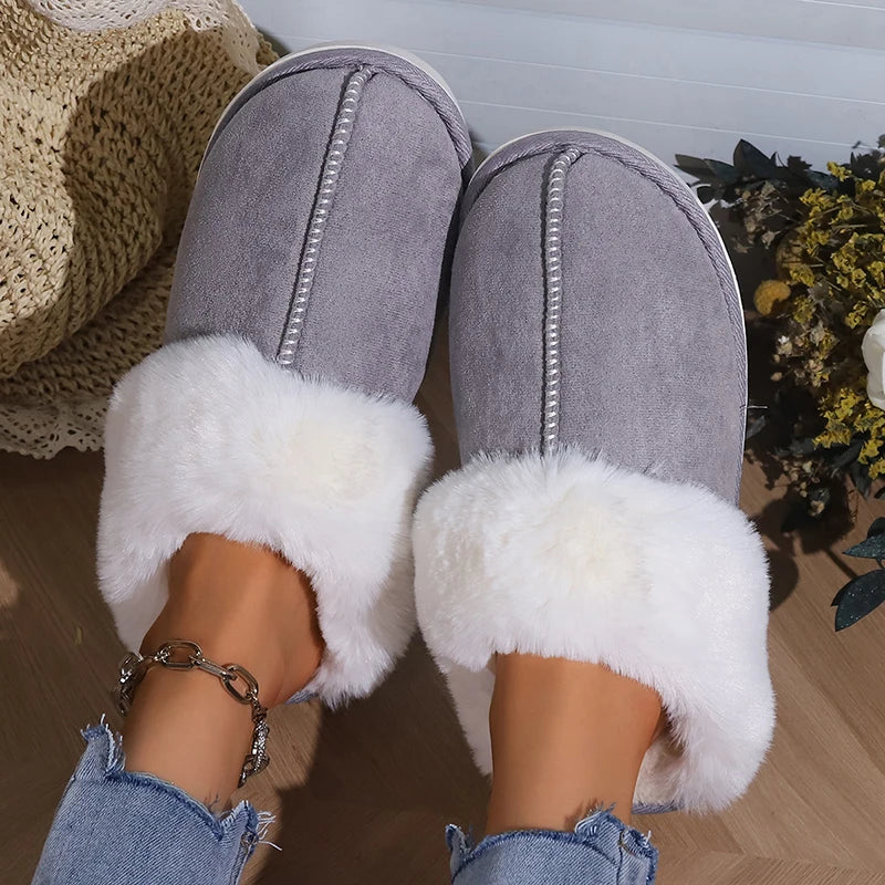 Pantuflas cálidas de invierno para mujer.