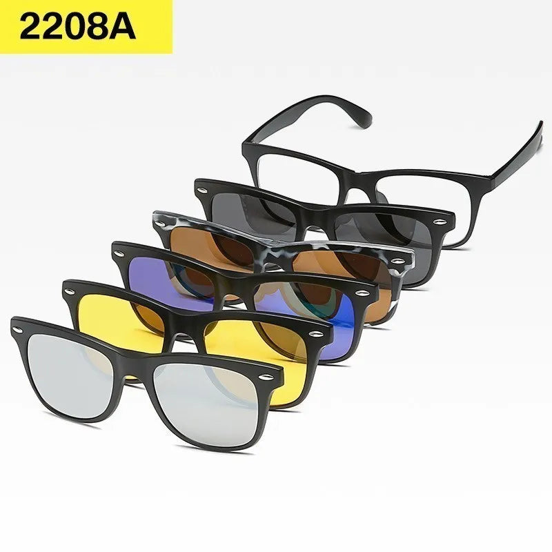 Lunettes de Soleil Magnétiques Polarisées 6 en 1 – Praticité et Style pour Hommes et Femmes