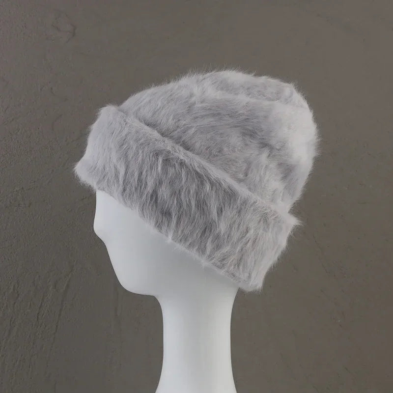 Bonnet d’Hiver Luxe en Fourrure de Lapin Douce