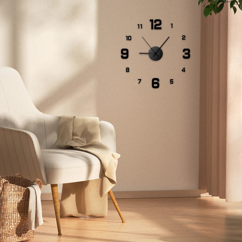 Horloge Murale DIY Sans Cadre – Décoration Moderne et Silencieuse