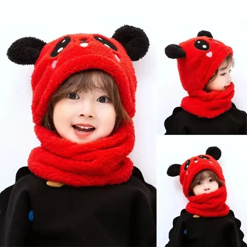 Gorro de conejo sonriente para niños, gorro cálido para el cuello para niñas, gran venta, otoño e invierno