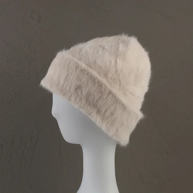 Bonnet d’Hiver Luxe en Fourrure de Lapin Douce