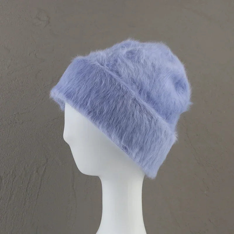 Bonnet d’Hiver Luxe en Fourrure de Lapin Douce