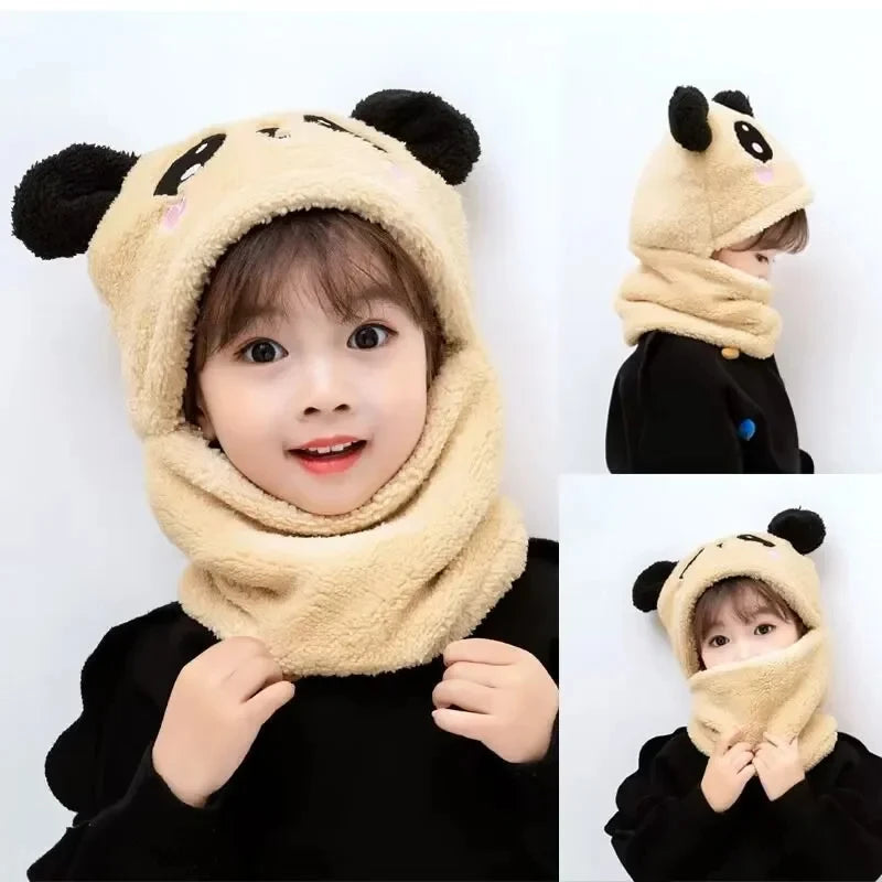 Gorro de conejo sonriente para niños, gorro cálido para el cuello para niñas, gran venta, otoño e invierno