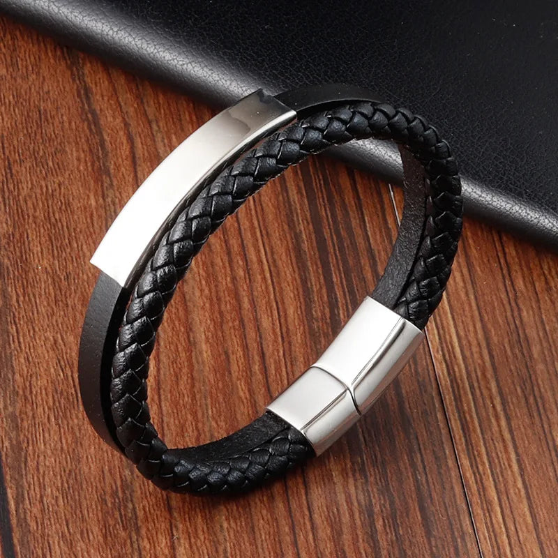 Bracelet en Cuir Véritable pour Homme