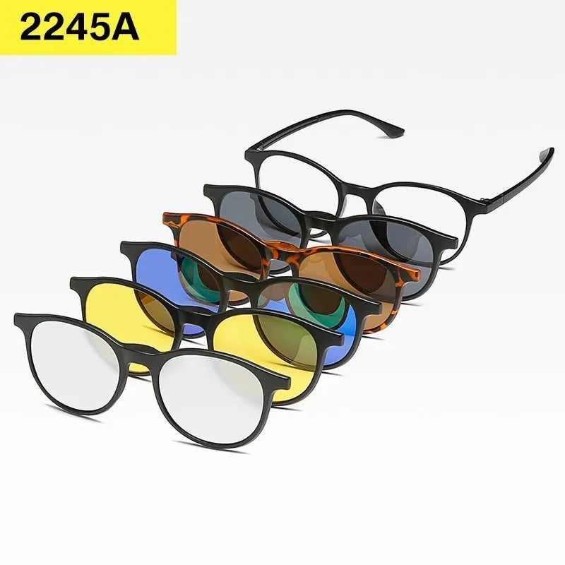 Lunettes de Soleil Magnétiques Polarisées 6 en 1 – Praticité et Style pour Hommes et Femmes