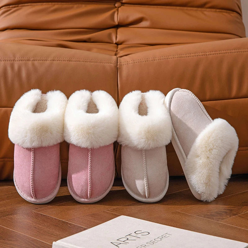 Pantuflas cálidas de invierno para mujer.