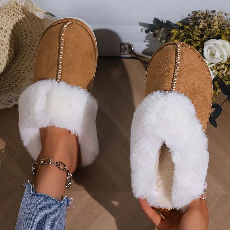 Pantuflas cálidas de invierno para mujer.