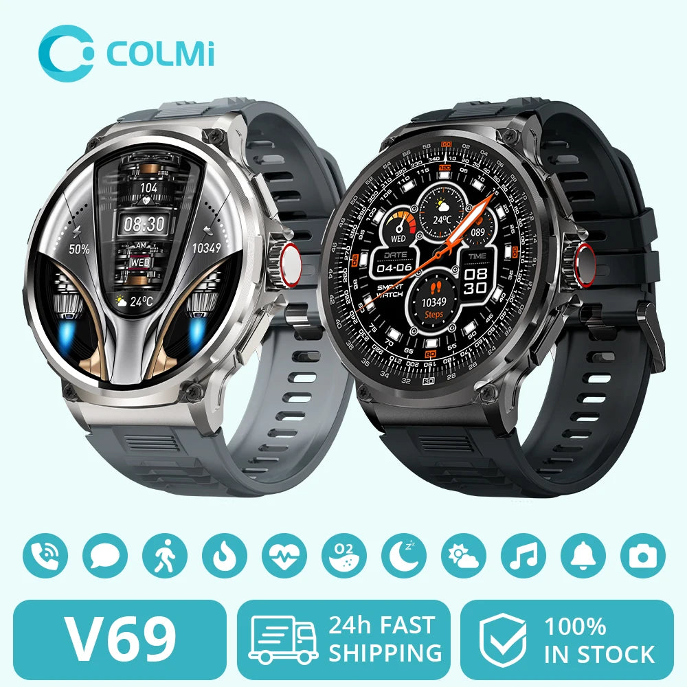 COLMI V69 – Montre Connectée avec Écran Ultra HD 1,85", Batterie Longue Durée 710 mAh, 400+ Cadrans