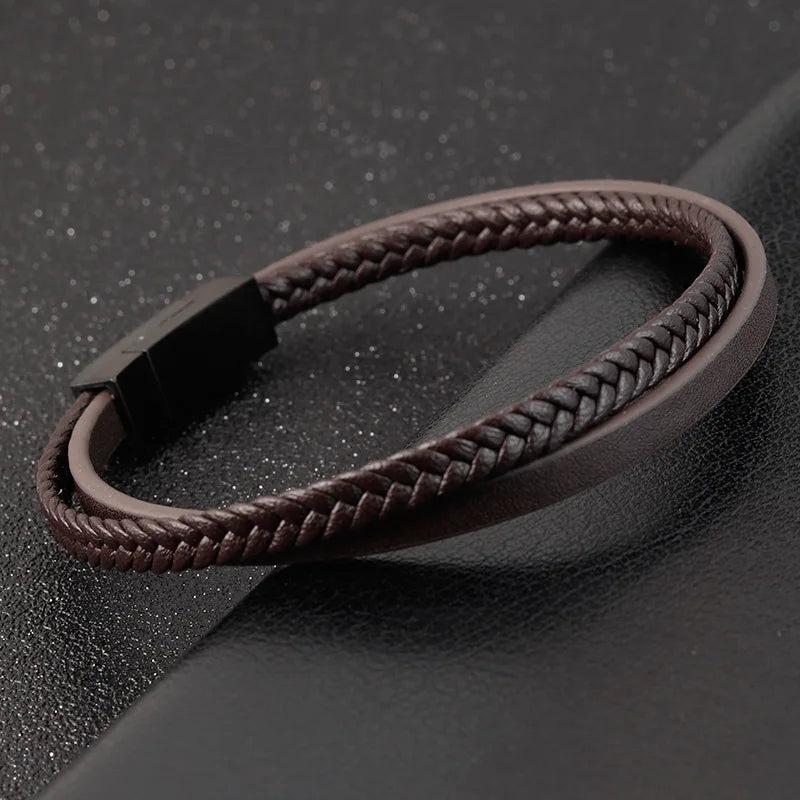 Bracelet en Cuir Véritable pour Homme