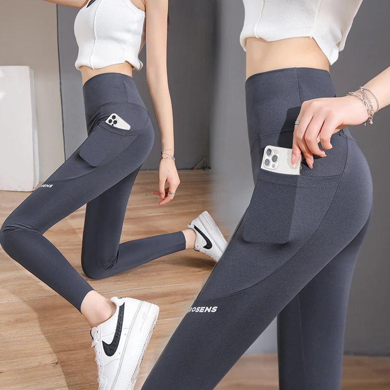 Leggings sans couture avec poche pour femme