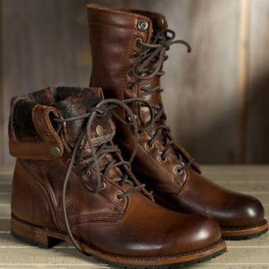 Bottes Mi-Mollet en Cuir PU – Style Européen et Américain