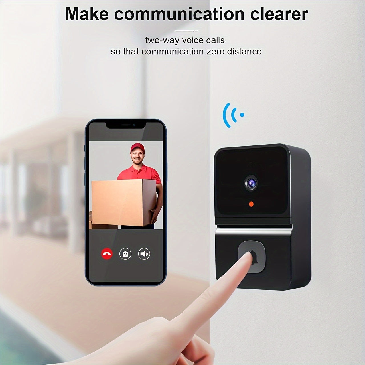 1pc (Build-in Battery) Smart WIFI Doorbell.